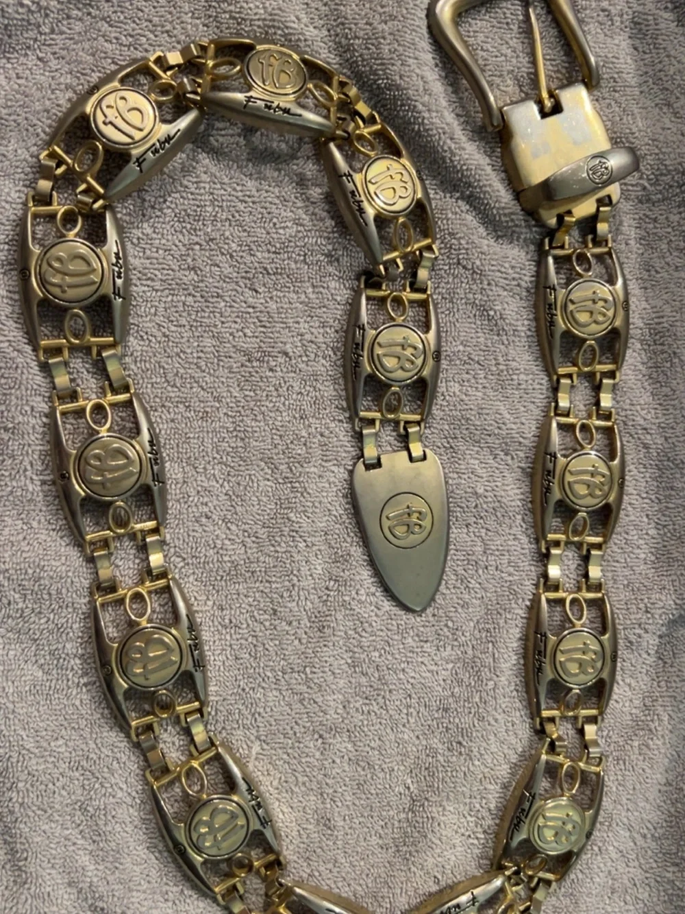Gold-Tone Linked Medallion Chain Belt